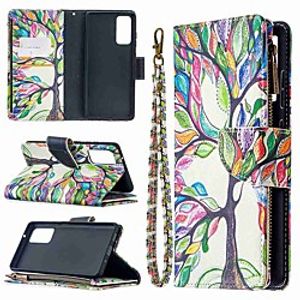 Case For Samsung Galaxy A42 5G Galax S20 Ultra Galaxy S20 Wallet Card Holder with Stand Full Body Cases Big Tree Painted Zipper Bag PU Leather TPU for Samsung Galax Note 20 Ultra A21S A51 A71 miniinthebox