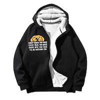 Women's Zip Hoodie Sweatshirt Fleece Jacket Sherpa Fleece Lined Dog Letter Warm Funny Fuzzy Zip Up Print Black Navy Blue Casual Sports Hoodie Long Sleeve Top Micro-elastic Winter Lightinthebox - thumbnail