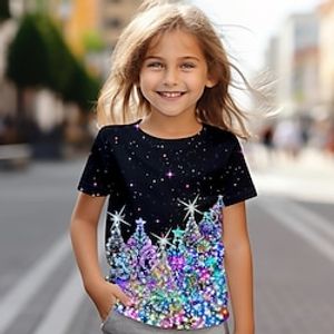 Girls' 3D Tee Shirt Short Sleeve 3D Print Summer Spring Active Fashion Cute Polyester Kids 3-12 Years Crew Neck Outdoor Casual Daily Regular Fit miniinthebox