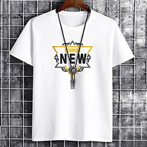 Men's Unisex Tee T shirt Hot Stamping Graphic Prints Letter Plus Size Print Short Sleeve Casual Tops Cotton Basic Fashion Designer Big and Tall White Black Khaki Lightinthebox