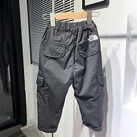 Kids Boys' Pants Khaki Navy Blue Gray Solid Colored Drawstring Basic miniinthebox - thumbnail