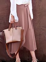 Fashionable high-waist irregular split skirt long mid-length strappy skirt - thumbnail