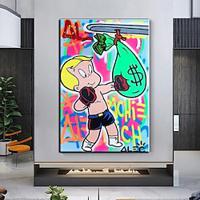 Handmade Monopoly oil painting Hand Painted Graffiti Street Art Oil Painting Wall Art Mr Monopoly Canvas painting Money Pop Wall Art Pictures for Living Room Home Decor Rolled Canvas No Frame Lightinthebox