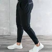 Men's Trousers Track Pants Jogging Pants Outdoor Athleisure Daily Sports Soft Comfortable Pocket Drawstring Elastic Waist Plain Full Length Fashion Casual Activewear Black White Micro-elastic Lightinthebox - thumbnail