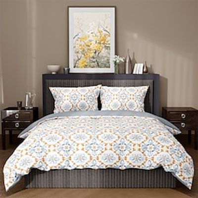 Floral Pattern Duvet Cover Set Soft Microfiber 3-Piece Luxury Weighted Bedding Set Home Decor Gift Lightinthebox