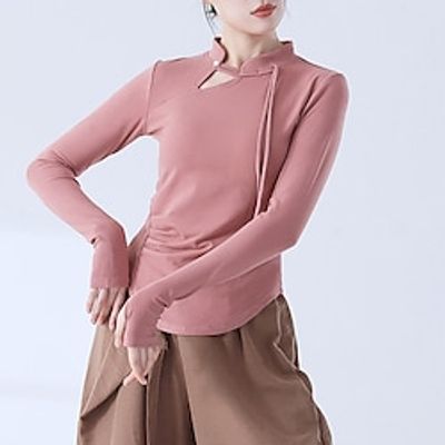 Activewear Top Pure Color Splicing Women's Performance Training Long Sleeve High Polyester Lightinthebox