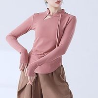 Activewear Top Pure Color Splicing Women's Performance Training Long Sleeve High Polyester Lightinthebox - thumbnail