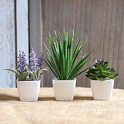 3pcs/Set of Artificial Lavender Mini Potted Plants - Realistic Faux Lavender Ensemble for Home and Office Decor Lightinthebox