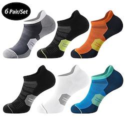 Men's 6 Pack Multi Packs Socks Ankle Socks Low Cut Socks Running Socks Casual Socks Black White Color Color Block Sports Outdoor Daily Vacation Basic Medium Spring Fall Fashion Casual Lightinthebox