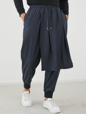 Me Fashion Tiered Design Loose Elastic Waist Casual Pants