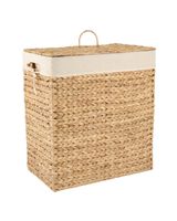 Homesmiths Rectangular Water Hyacinth Laundry Hamper 54.5 x 33 x 61 cm