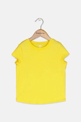 Toddler Girls Curved-Hem Top Yellow Toddler Girls Curved-Hem Top Yellow