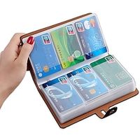 RFID Credit Card Holder Leather Business Card Organizer 96 Card Slots Credit Card Sleeve to Manage Different Cards and Important Documents Prevent Loss or Damage miniinthebox - thumbnail