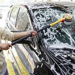 Car Wash Brush Cleaning Kit 360 Spin Car Mop Microfiber Car Cleaning Brush Detachable Extendable Scrub Brush Garden Hose Spray Nozzle Spray Gun Lightinthebox