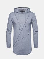 Brief Solid Color Hooded T-shirts