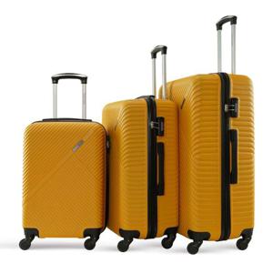 PARA JOHN PJTR3174 3 Pcs (20 Inch, 24 Inch, 28 Inch) 4 Wheels Trolley Luggage Set, Yellow