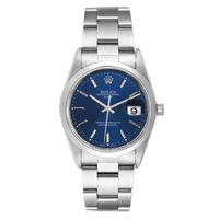 Date Blue Dial Oyster Bracelet Steel Mens Watch 15200 - thumbnail