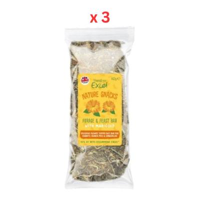 Burgess Excel Forage & Feast Hay Bar Marigold Small Pet Treats 60G Pack Of 3