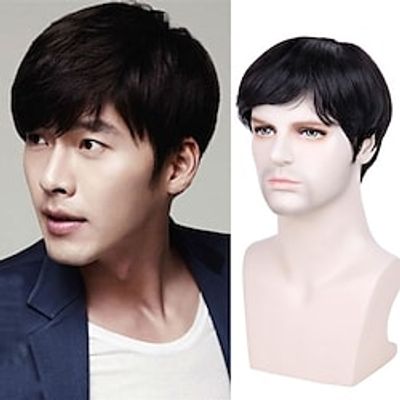 Human Hair Wig Long Natural Straight Pixie Cut Neat Bang Natural Classic Best Quality 100% Virgin Machine Made Brazilian Hair Men's Women's Natural Black #1B 8 inch Party  Evening Daily Wear Vacation Lightinthebox