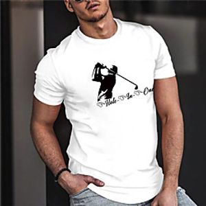 Men's Unisex Tee T shirt Shirt Hot Stamping Graphic Prints Golf Print Short Sleeve Casual Tops Cotton Basic Designer Big and Tall White miniinthebox