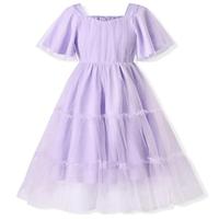 Girls Tiered Tulle Maxi Dress Flower Girl Dresses Vintage Ruffle Sleeve A-Line Formal Bridesmaid Wedding Party Dress Lightinthebox