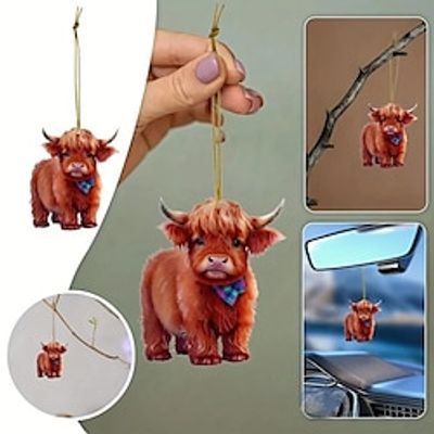 Car Mounted Cattle Pendant Christmas Tree Decorations Car Interior Decoration Christmas Gift Cartoon Highland Cattle miniinthebox Car Mounted Cattle Pendant Christmas Tree Decorations Car Interior Decoration Christmas Gift Cartoon Highland Cattle miniinthebox