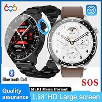 696 SK32 Smart Watch 1.58 inch Smart Band Fitness Bracelet Bluetooth Pedometer Call Reminder Sleep Tracker Compatible with Android iOS Men Hands-Free Calls Message Reminder IP 67 47mm Watch Case Lightinthebox - thumbnail