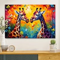 Animals Wall Art Canvas Colorful Giraffe Prints and Posters Portrait Pictures Decorative Fabric Painting For Living Room Pictures No Frame miniinthebox