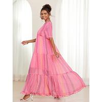 Women's V Neck Long Dress Maxi Dress Short Sleeve Summer Lightinthebox