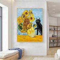 Mintura Handmade Famous Oil Paintings On Canvas Wall Art Decoration Modern Abstract Flowers Picture For Home Decor Rolled Frameless Unstretched Painting miniinthebox