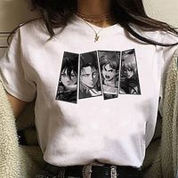Inspired by Attack on Titan Cosplay Cartoon Manga Back To School Print Harajuku Graphic Kawaii T-shirt For Men's Women's Adults' Polyester  Cotton Blend Lightinthebox - thumbnail