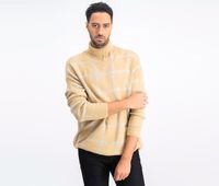 Mens Turtleneck Sweater  Khaki/Grey - thumbnail