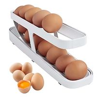 Automatic Scrolling Egg Rack Holder Storage Box Egg Basket Container Organizer Rolldown Refrigerator Egg Dispenser For Kitchen Lightinthebox - thumbnail