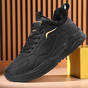 Men's Sneakers Plus Size Dad Shoes Running Walking Sporty Casual Outdoor Daily PU Height Increasing Lace-up Black Fall Winter Lightinthebox