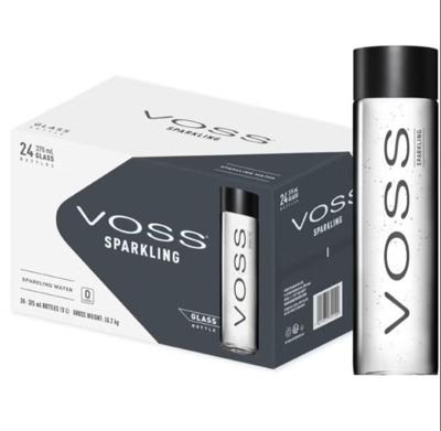 Voss Sparkling Water Glass Bottles 375 ml x 24