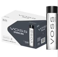 Voss Sparkling Water Glass Bottles 375 ml x 24