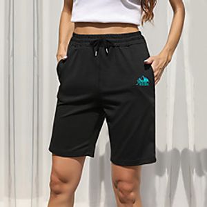 Women's Shorts Chino Casual Daily Chinos Shorts Pants Letter Short Pocket Print Black Lightinthebox