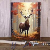 1pc Colorful Deer Paint By Numbers Kit for Adults DIY Digital Oil Painting with Acrylic Paint 16 20 Inch Canvas Wall Art - Relaxing Leisure Activity Perfect for Bedroom Wall Decor Lightinthebox - thumbnail