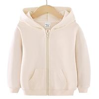 Kids Unisex Hoodie Solid Color Long Sleeve Zipper Pocket Spring Fall Winter Sports Daily Cotton Outdoor Casual Lightinthebox - thumbnail