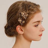 Hair Combs Headdress Headpiece Imitation Pearl Alloy Wedding Cocktail Vintage Luxury With Faux Pearl Flower Headpiece Headwear Lightinthebox - thumbnail