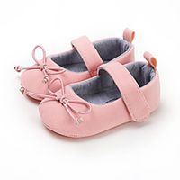 Girls' Flats Infant shoes Baby Shoes Snow Boots Satin Cute Casual / Daily First Walker(9m-2ys) Infants(0-9m) Daily Walking Indoor Bowknot Light Pink White Black Fall Spring miniinthebox - thumbnail