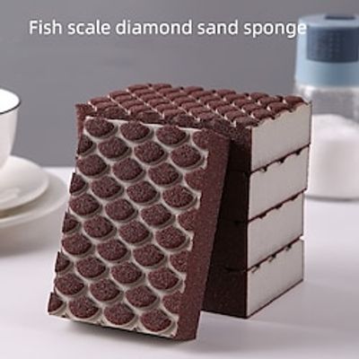 Diamond Sponge Wiping New Fish Scales Diamond Sponge Kitchen Cleaning Rust Removal Dirt Removal Grinding Sponge Blocks Lightinthebox