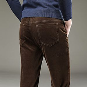 Men's Vintage Chino Casual Daily Pants Chinos Pants Solid Color Full Length Classic Black Brown Navy Blue miniinthebox