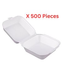 Hotpack Foam Burger Box With Hinged Lid White - 500Pieces - HB1