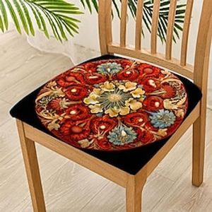 Floral Dining Chair Cover Stretch Chair Seat Slipcover Elastic Chair Protector For Dinning Party Hotel Wedding Soft Removable Washable 48x48cm19''x19'' Lightinthebox