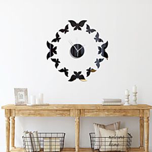 3D DIY Wall Clock Butterfly Numerals Clock Frameless Mirror Wall Sticker Home Decor for Living Room Bedroom 40cm40cm miniinthebox