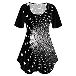 Women's Plus Size Tops T shirt Print Graphic 3D Large Size Crewneck Short Sleeve Basic Big Size XL XXL 3XL 4XL 5XL Black Lightinthebox