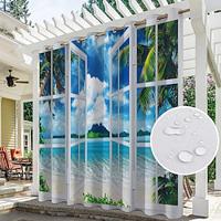 Waterproof Outdoor Curtain Privacy, Outdoor Shades, Sliding Patio Curtain Drapes, Pergola Curtains Grommet Ocean Beach For Gazebo, Balcony, Porch, Party Lightinthebox