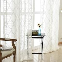 One Panel Korean Pastoral Style Linen And Cotton Embroidered Gauze Curtain Living Room Bedroom Dining Room Study Semi Transparent Gauze Curtain Lightinthebox