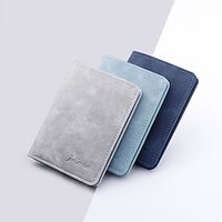 Men's Wallet Credit Card Holder Wallet PU Leather Office Daily Embossed Large Capacity Solid Color Light Coffee Black Blue Lightinthebox - thumbnail